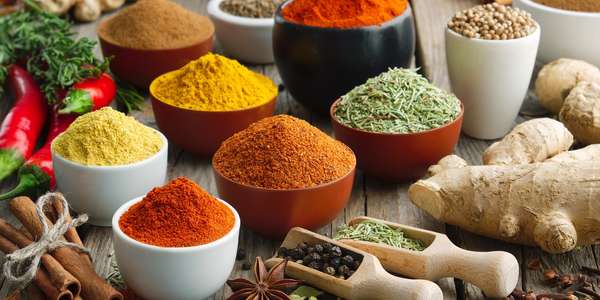 316526665 Ingredients for cooking colorful spices and herbs Bkgrd mono FoodBev  2023 01 16 140943 vomg