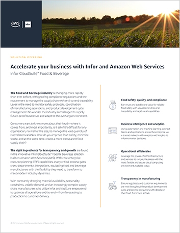 Accelerate your business with Infor and Amazon Web Services AWS Brochure English
