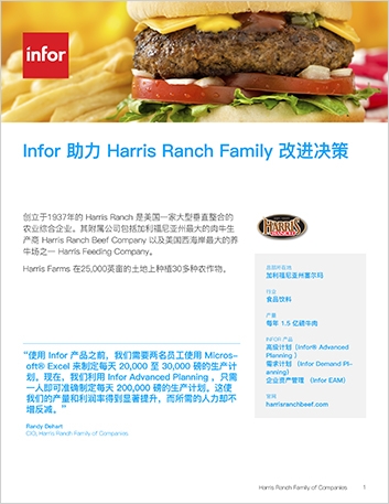 th Harris Ranch Family of Companies Case Study Infor EAM Enterprise Infor ION Infor Advanced Planning Infor Demand Planning Food and Beverage NA Chinese Simplified