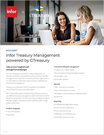  Infor Treasury Management powered by   GTreasury Data Sheet English    