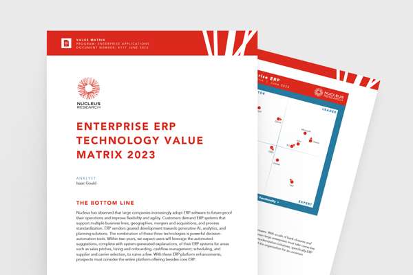 Enterprise ERP Technology Wertmatrix 2022