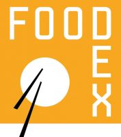 オレンジと白のFOODEXロゴ