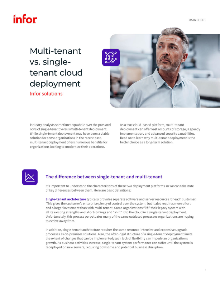 Why multi tenant matters data sheet infor
