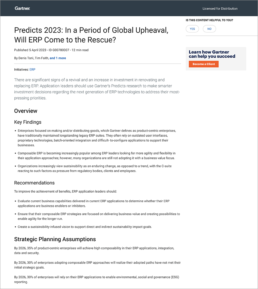 Predicts 2023: In a Period of Global Upheaval, Will ERP Come to the Rescue? Thumbnail 