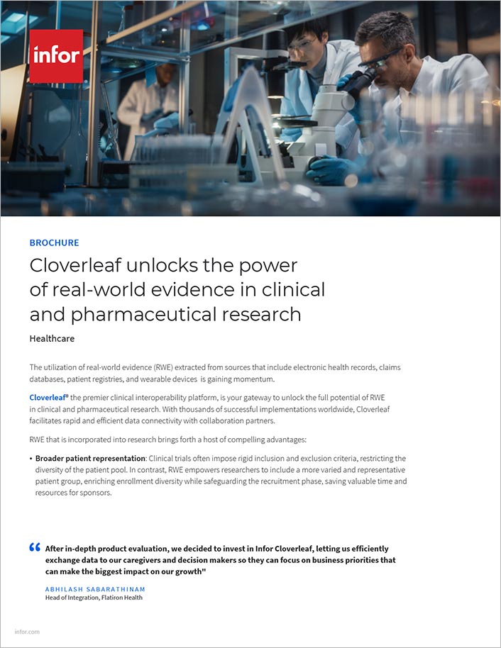 Cloverleaf unlocks the power of real
  world evidence in clinical and pharmaceutical research Brochure English 457px