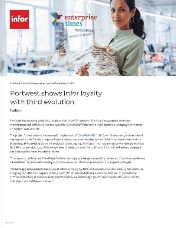 Portwest muestra su fidelidad a Infor con una tercera evolución