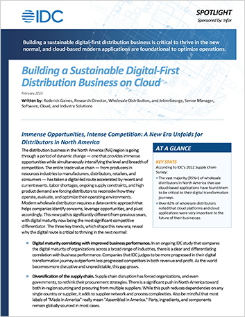 IDC Report Building a Sustainable Digital
  First Distribution Business on Cloud Analyst Report English 457px