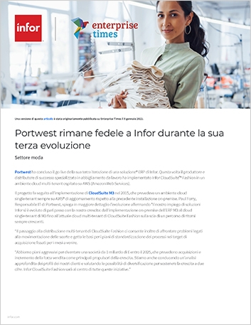 th Portwest shows Infor   loyalty with third evolution Article Italian