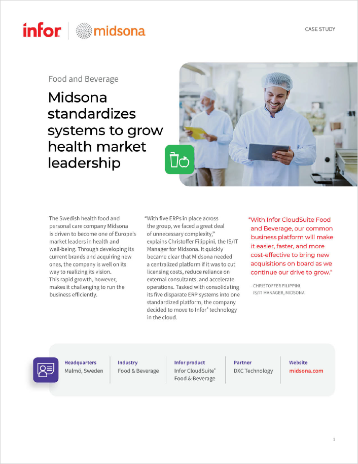 Midsona standardizes systems to grow  healmarket leadership Case Study English