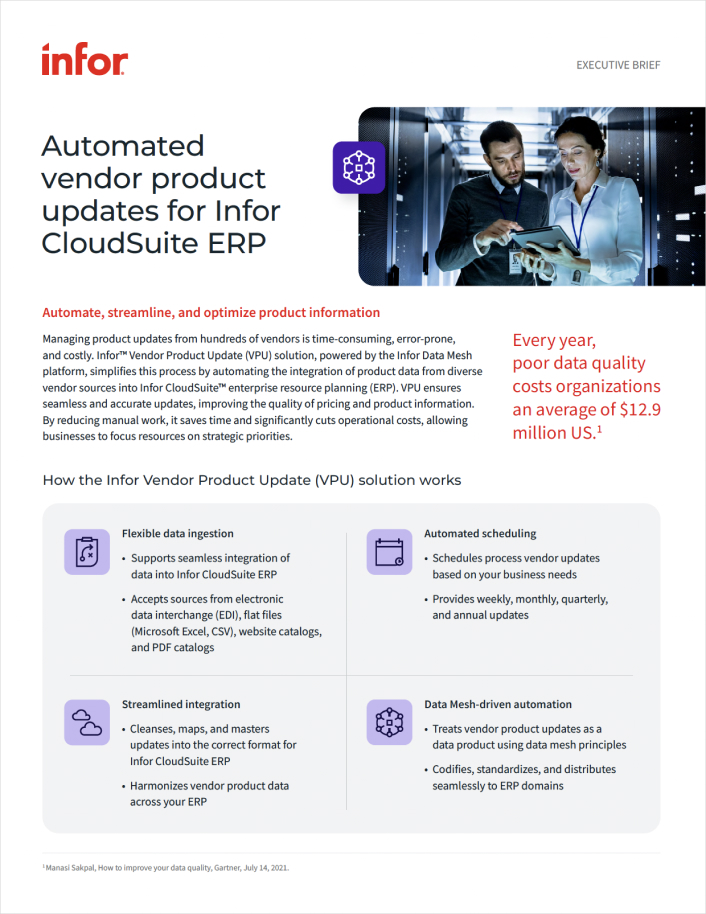 Infor Vendor Product Update (VPU) Solution