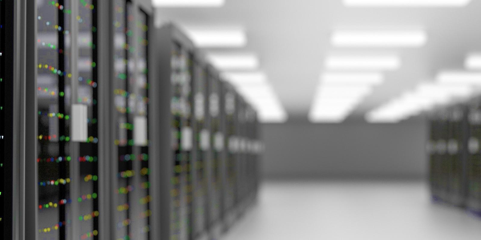 Server room in a data center