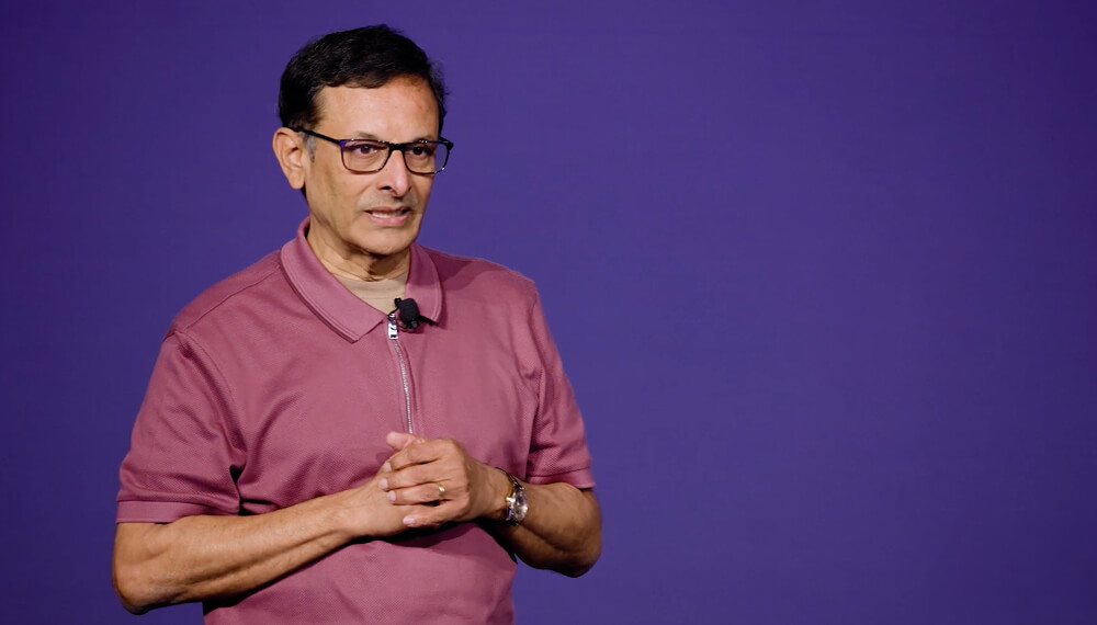 Soma Somasundaram speaking at Infor Velocity Day event