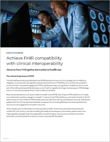 Achieve  FHIR compatibility wiclinical interoperability Executive Brief English