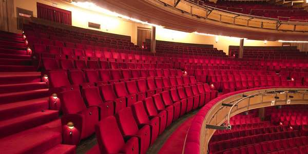 HMT theater balcony Camatic Seating red