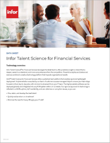  Infor Talent Science for Financial Services   Data Sheet English    