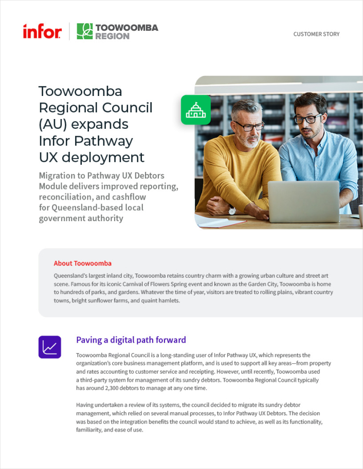 Toowoomba Regional Council (AU) expands Infor Pathway UX deployment Thumb