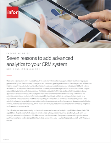 Seven reasons to add advanced analytics to your CRM system