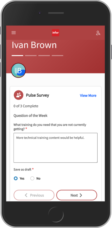 Infor HR Talent - Pulse surveys