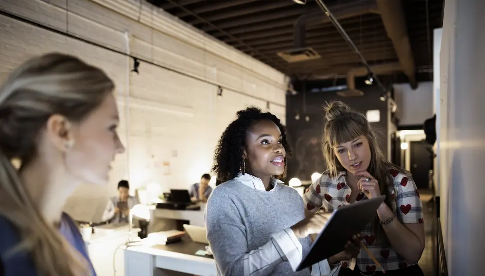 Restaurant manager and server explore menu management and restaurant POS systems