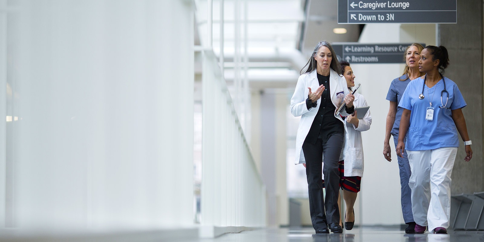 doctors walking in the hospital corridor