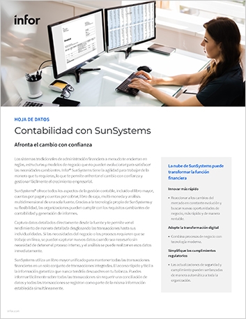 th SunSystems Accounting Data Sheet Spanish Spain 