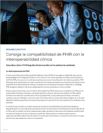 th Achieve FHIR compatibility with clinical interoperability Executive Brief Spanish Spain 