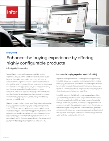 Enhance the buying experience by offering highly configurable products Brochure   English