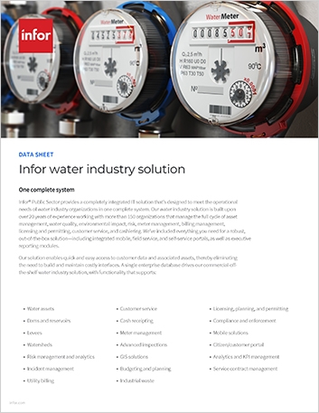  Infor water industry solution Data Sheet   English    