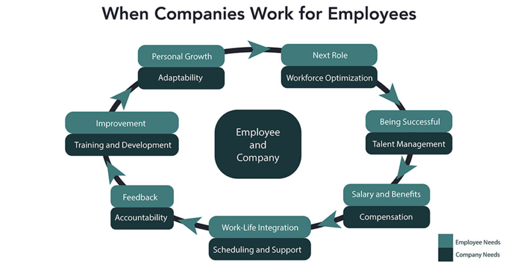 Circular Diagram Companies work for Employees