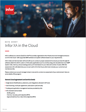  Infor XA in e Cloud Data Sheet English    