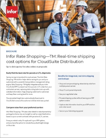  Infor Rate Shopping Real time shipping cost   options for CloudSuite Distribution Brochure English 