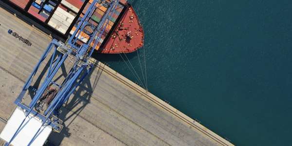 Supplychain containers shipping port aerial