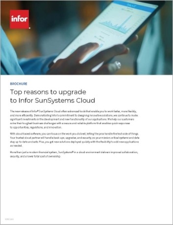 Top reasons to upgrade to Infor SunSystems Cloud