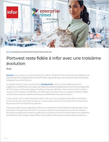 th Portwest shows Infor loyalty with   third evolution Article French France