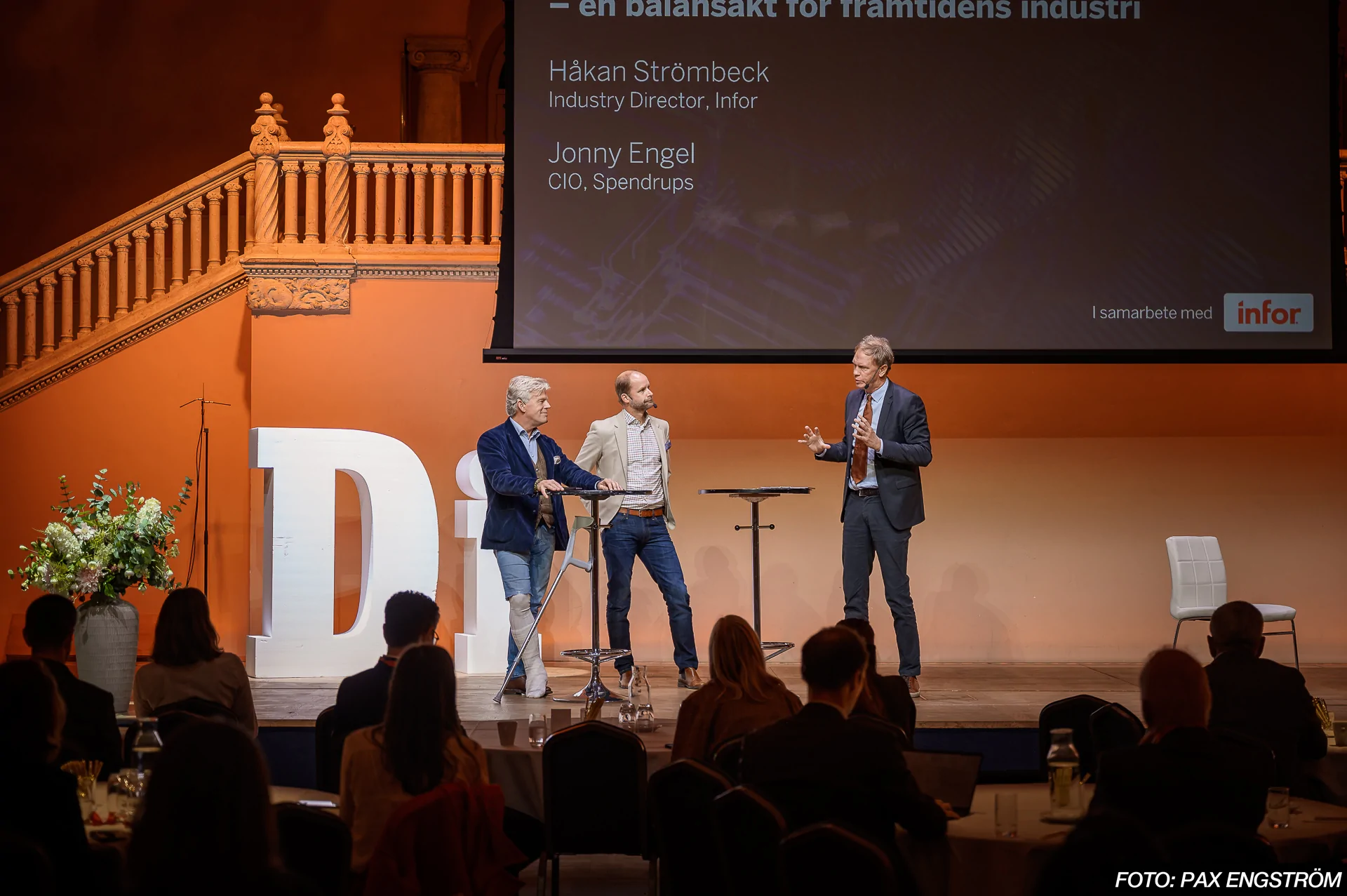 Håkan Strömbeck, Jonny Engel and Juha-Pekka Helminen presenting on stage