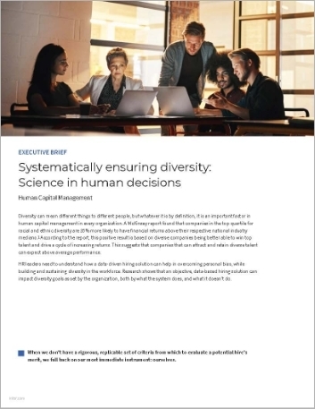 Systemically ensuring diversity Science in human decisions