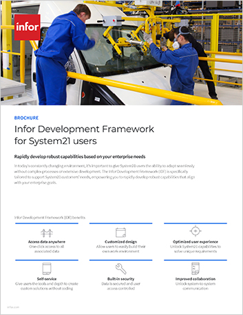 Infor Development Framework for System21 users Brochure English 457px