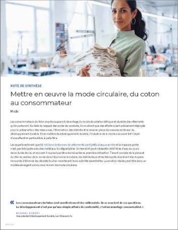 th Implementing circular fashion from   cotton to consumer Executive Brief French France