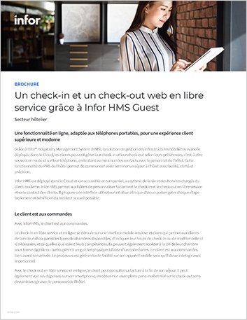 th Infor HMS Guest Self Service web based   check in and check out Brochure French France