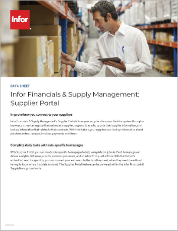 Infor Financials and Supply Management Supplier Portal Data Sheet English