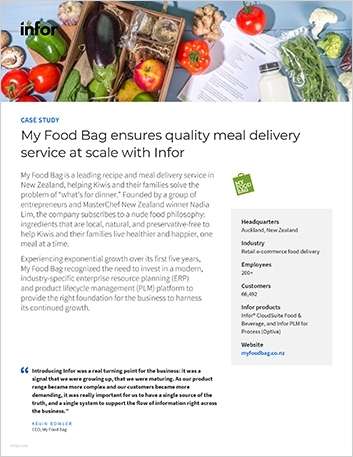 My Food Bag ensures quality meal delivery service at scale with Infor Case Study English