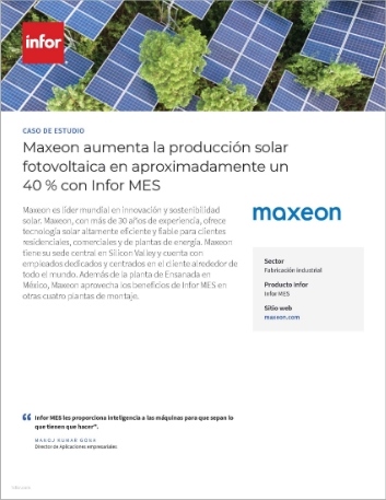 Maxeon increases solar PV output by   approximately 40 with Infor MES Case Study Spanish Span 457px