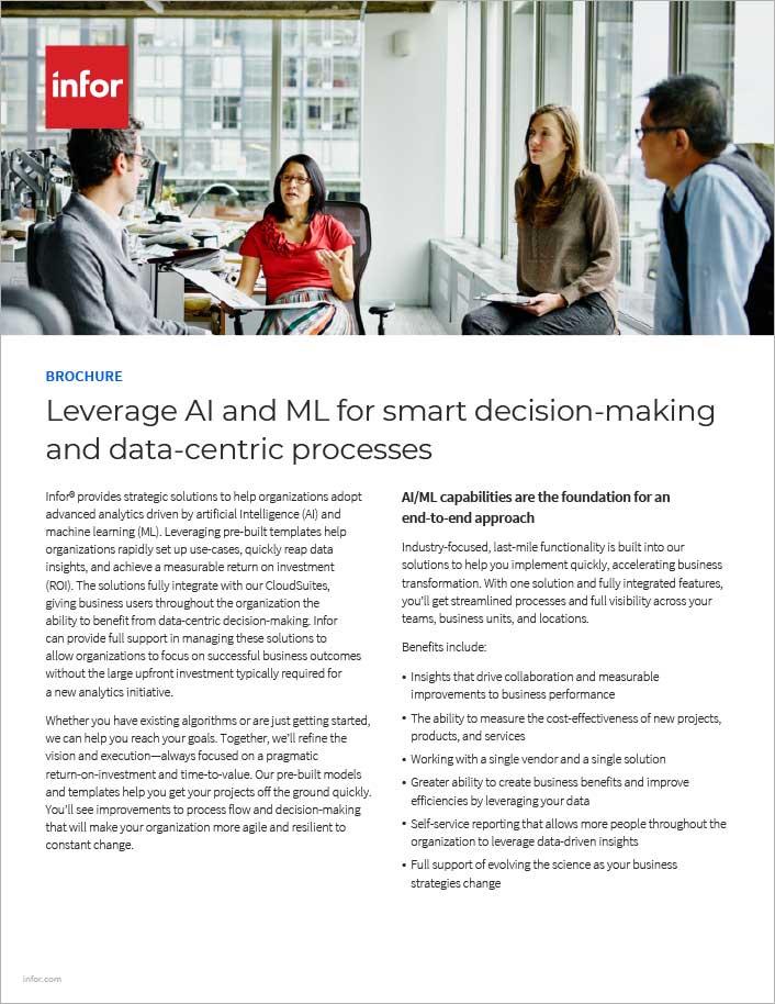 Leverage AI and ML for smart decision making and data centric processes Brochure English