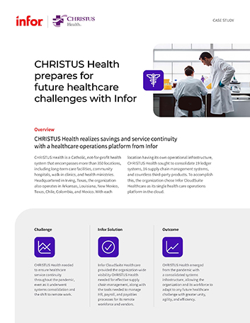 CHRISTUS HealCase Study Infor CloudSuite Healthcare Workforce Management Healthcare NA   English