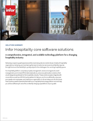 Infor Hospitality core software solutions
  Solution Summary English 457px