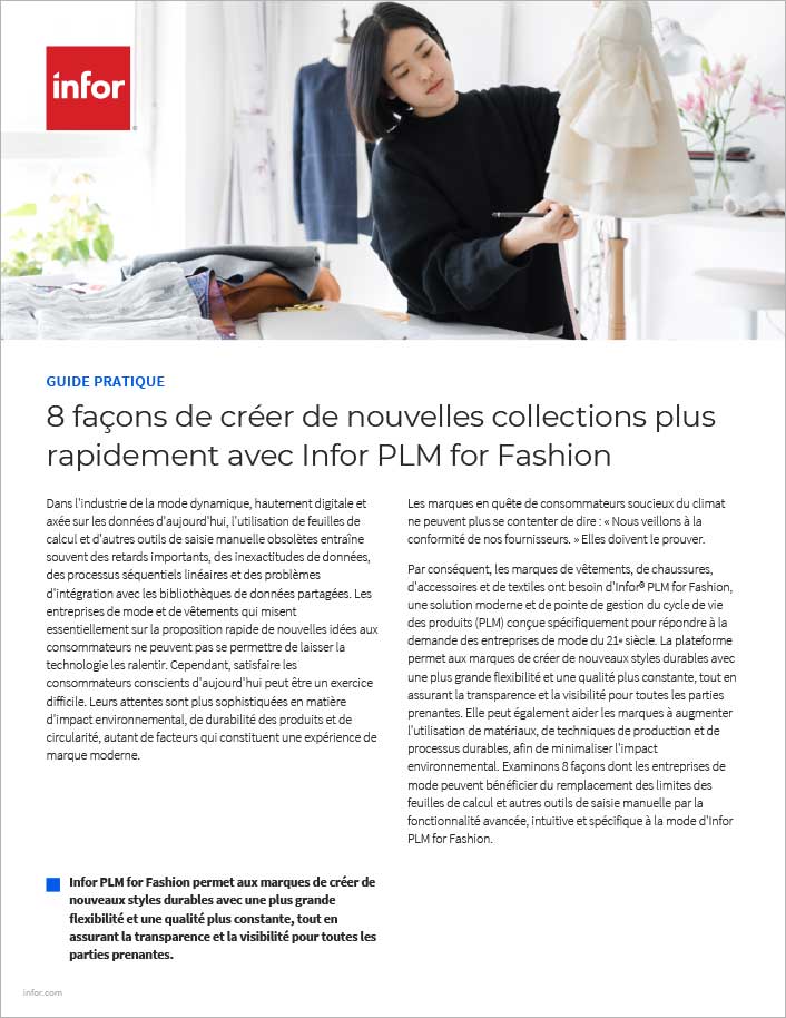 Créez des collections plus vite | Brochure PLM for Fashion | Infor