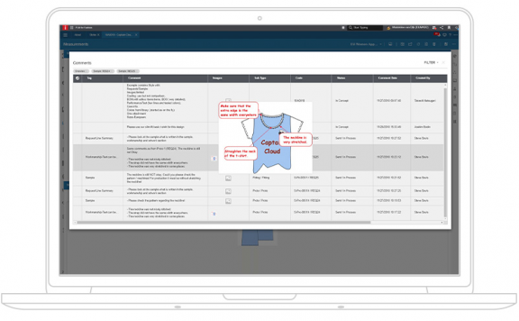 Infor PLM for Fashion のコラボレーションワークフローのスクリーンショット