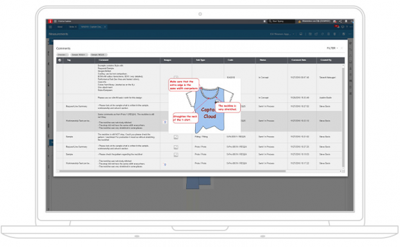 Screenshot of collaborative workflow in Infor PLM for Fashion