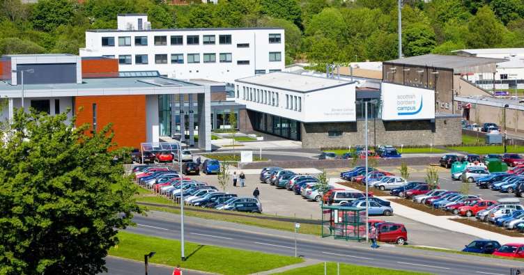 aerial photo of a borders college campus