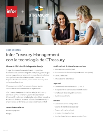 th Infor Treasury Management powered by GTreasury Data Sheet Spanish Spain 